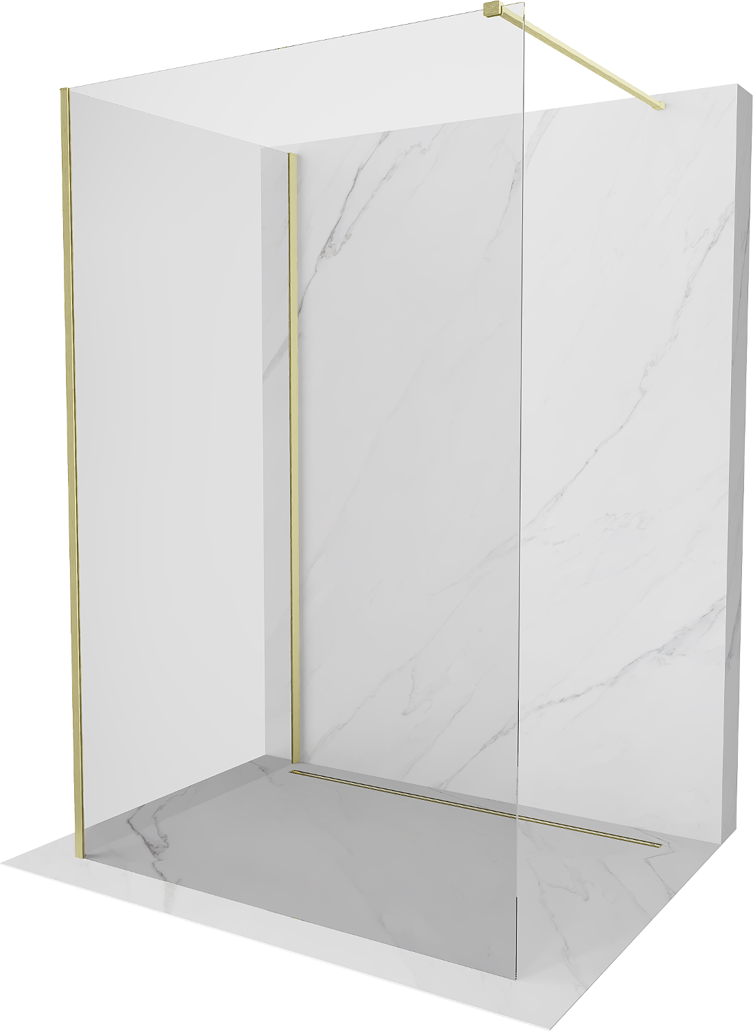 Mexen Kioto perete de dus Walk-in 110 x 90 cm, transparent, aur pulbere - 800-110-212-55-00-090