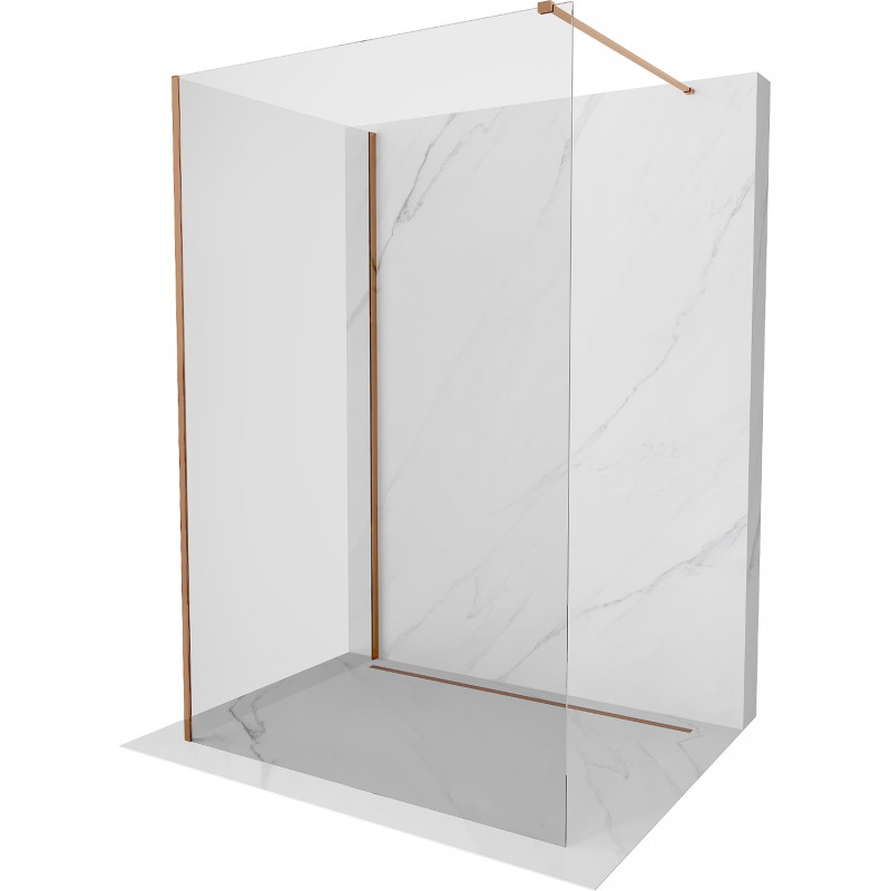 Mexen Kioto paravan de duș Walk-in 100 x 75 cm, transparent, aur roz - 800-100-212-60-00-075