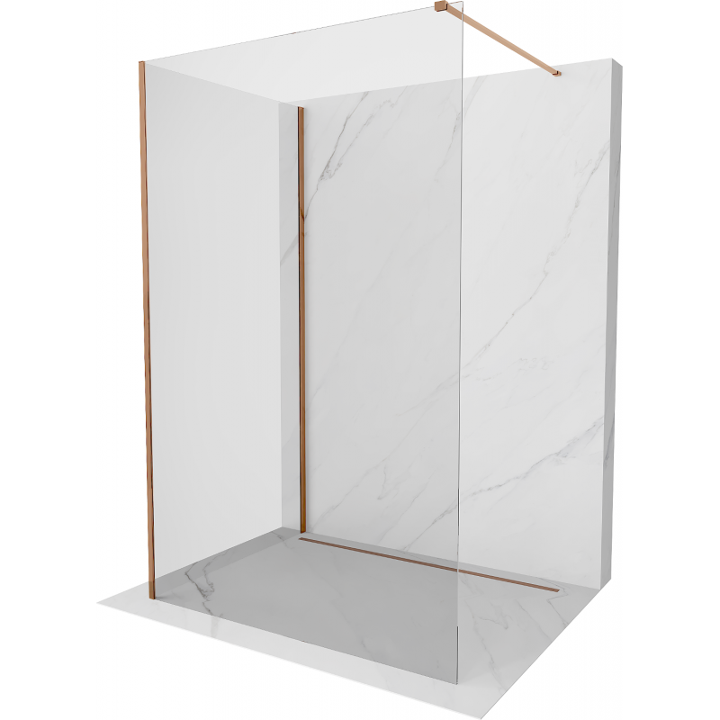 Mexen Kioto perete de duş Walk-in 140 x 110 cm, transparent, aur roz - 800-140-212-60-00-110