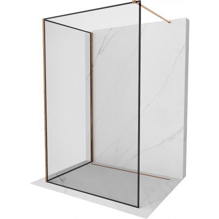 Mexen Kioto perete de duș Walk-in 90 x 70 cm, model negru, aur roz - 800-090-212-60-70-070