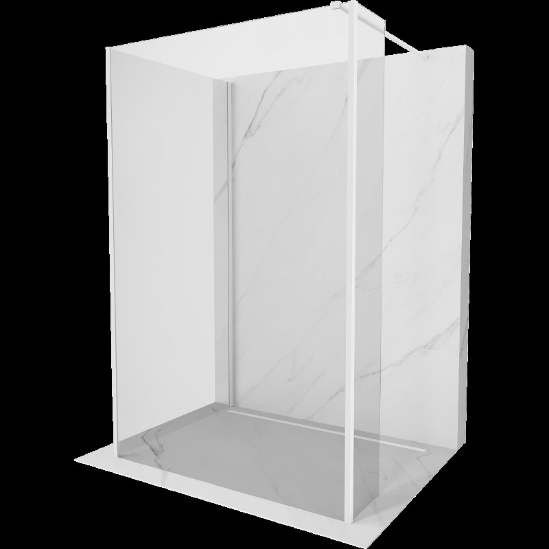 Mexen Kioto paravan de duș Walk-in 135 x 70 x 30 cm, transparent, alb - 800-135-070-221-20-00-030