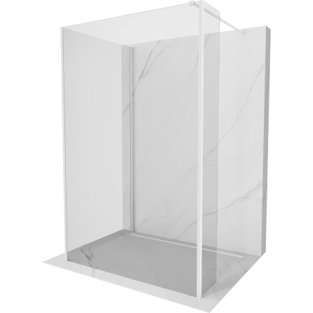 Mexen Kioto perete duș Walk-in 90 x 75 x 30 cm, transparent, alb - 800-090-075-221-20-00-030