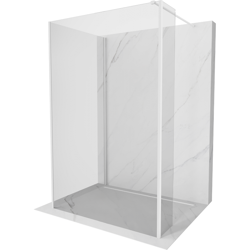 Mexen Kioto perete duș Walk-in 135 x 90 x 30 cm, transparent, alb - 800-135-090-221-20-00-030