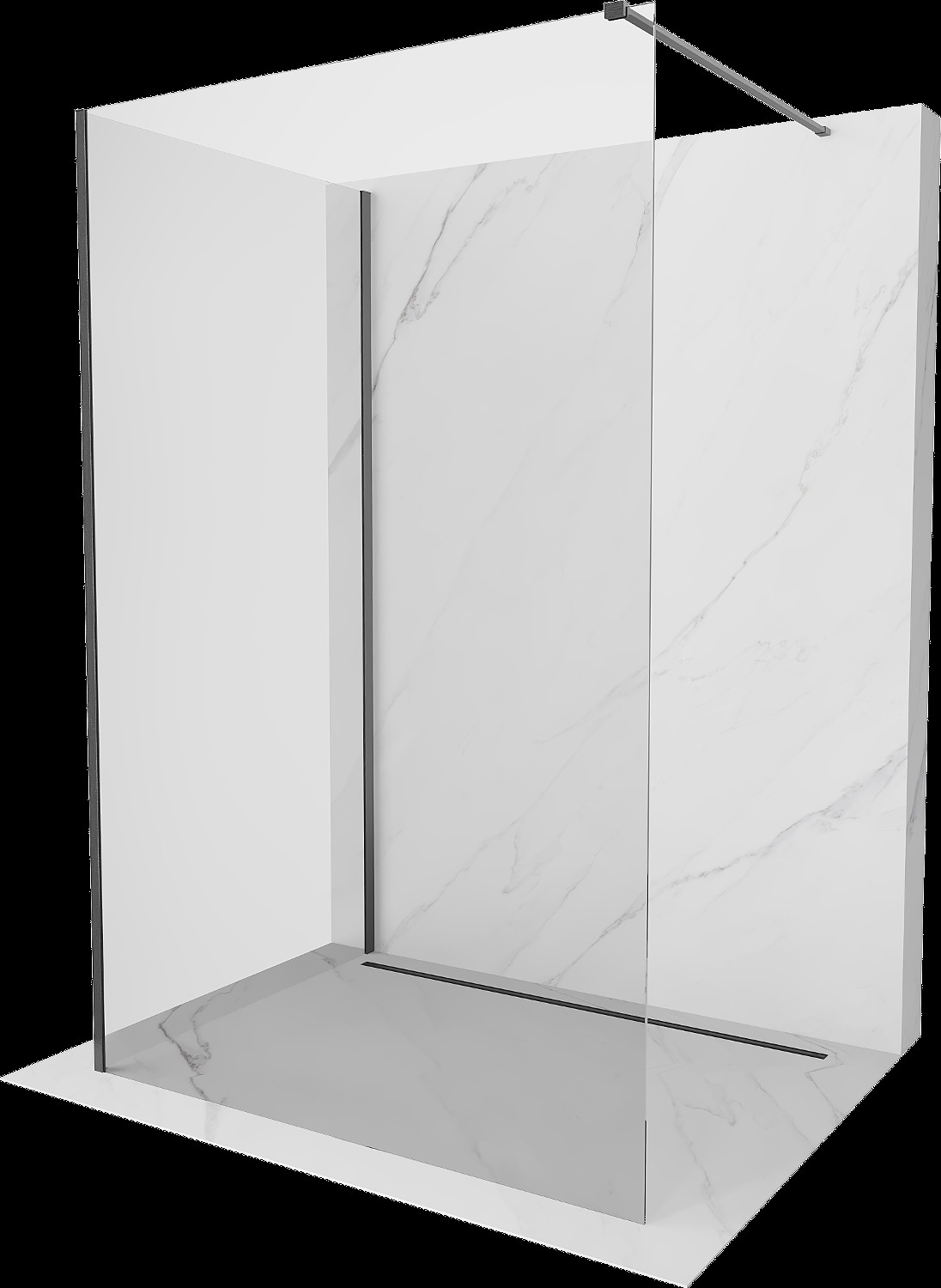 Mexen Kioto paravan de duş Walk-in 110 x 70 cm, transparent, gri armat - 800-110-212-66-00-070