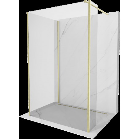 Mexen Kioto panou de duş Walk-in 125 x 70 x 30 cm, transparent, aur periat - 800-125-070-221-55-00-030