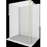 Mexen Kioto perete pentru duș Walk-in 100 x 75 x 30 cm, transparent, finisaj aurie periat - 800-100-075-221-55-00-030