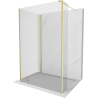 Mexen Kioto perete dus Walk-in 125 x 80 x 30 cm, transparent, finisare aurie periată - 800-125-080-221-55-00-030