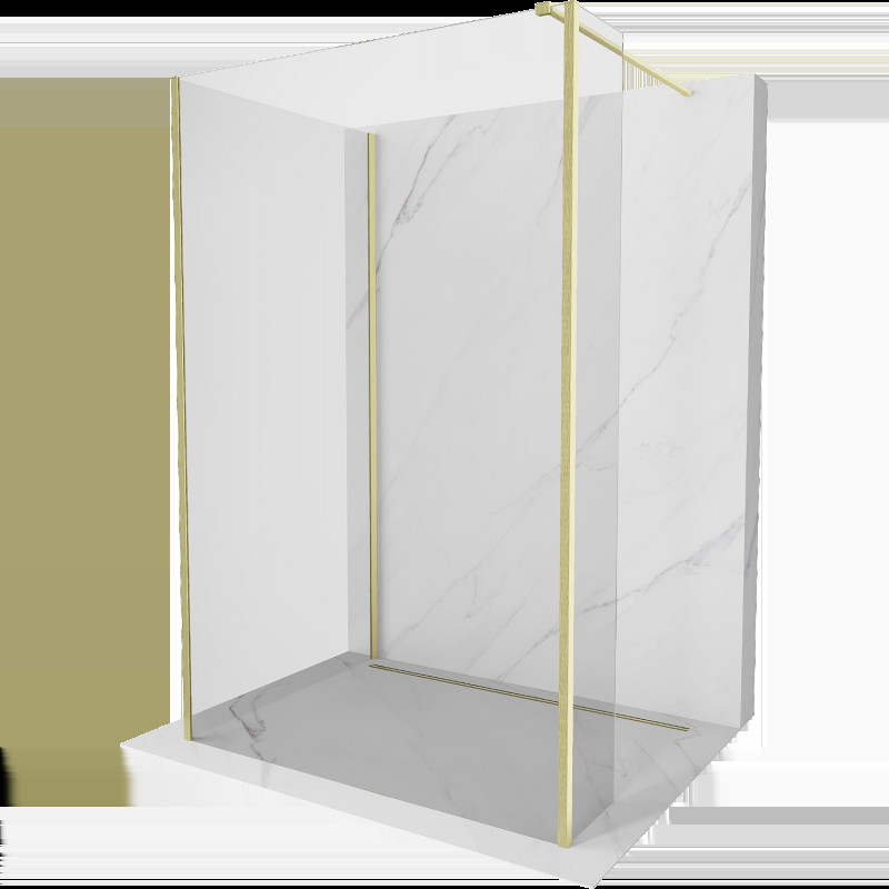 Mexen Kioto perete de duș Walk-in 115 x 90 x 30 cm, transparent, aur periat - 800-115-090-221-55-00-030