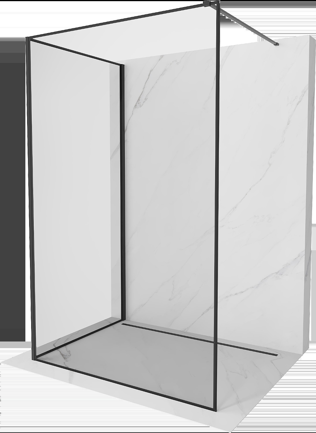 Mexen Kioto perete duș Walk-in 140 x 80 cm, model negru, negru - 800-140-212-70-70-080