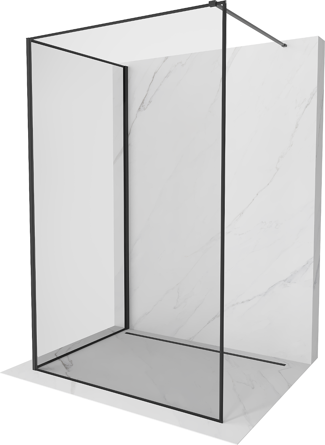 Mexen Kioto perete dus Walk-in 120 x 90 cm, model negru, negru - 800-120-212-70-70-090