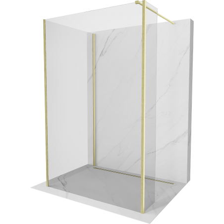 Mexen Kioto perete duș Walk-in 140 x 90 x 40 cm, transparent, aurii periat - 800-140-090-221-55-00-040