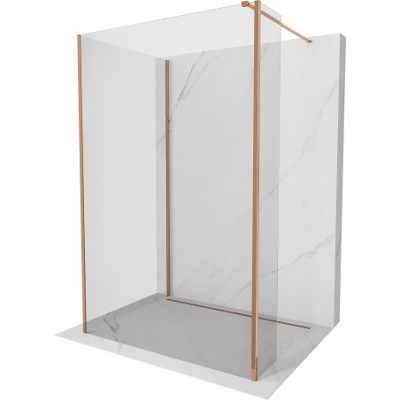 Mexen Kioto perete de duș Walk-in 100 x 70 x 30 cm, transparent, aur roz - 800-100-070-221-60-00-030