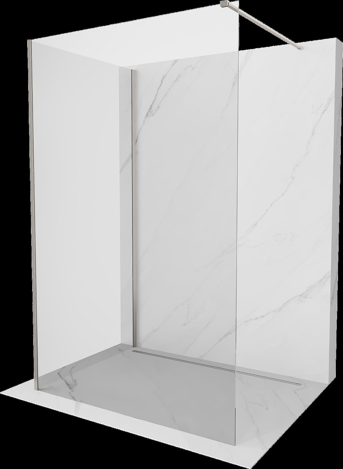 Mexen Kioto perete Walk-in 110 x 75 cm, transparent, nichel periat - 800-110-212-97-00-075