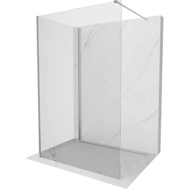 Mexen Kioto perete de duș Walk-in 130 x 80 cm, transparent, inox periat - 800-130-212-97-00-080