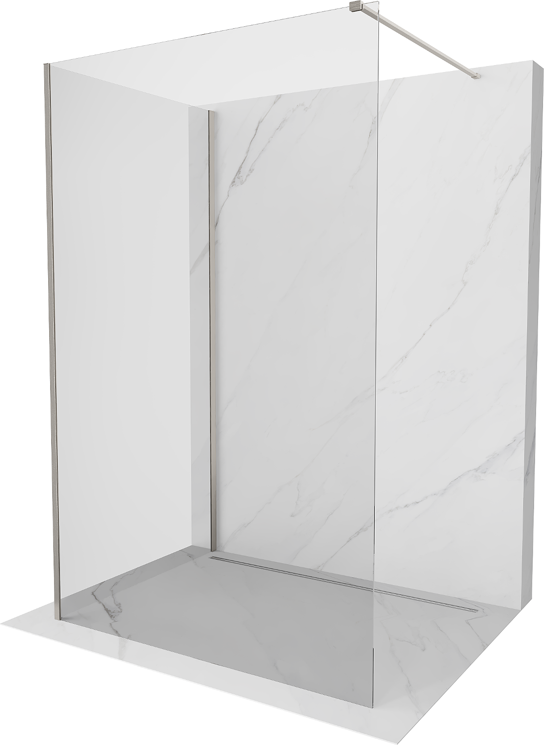 Mexen Kioto perete Walk-in 105 x 90 cm, transparent, nichel periat - 800-105-212-97-00-090