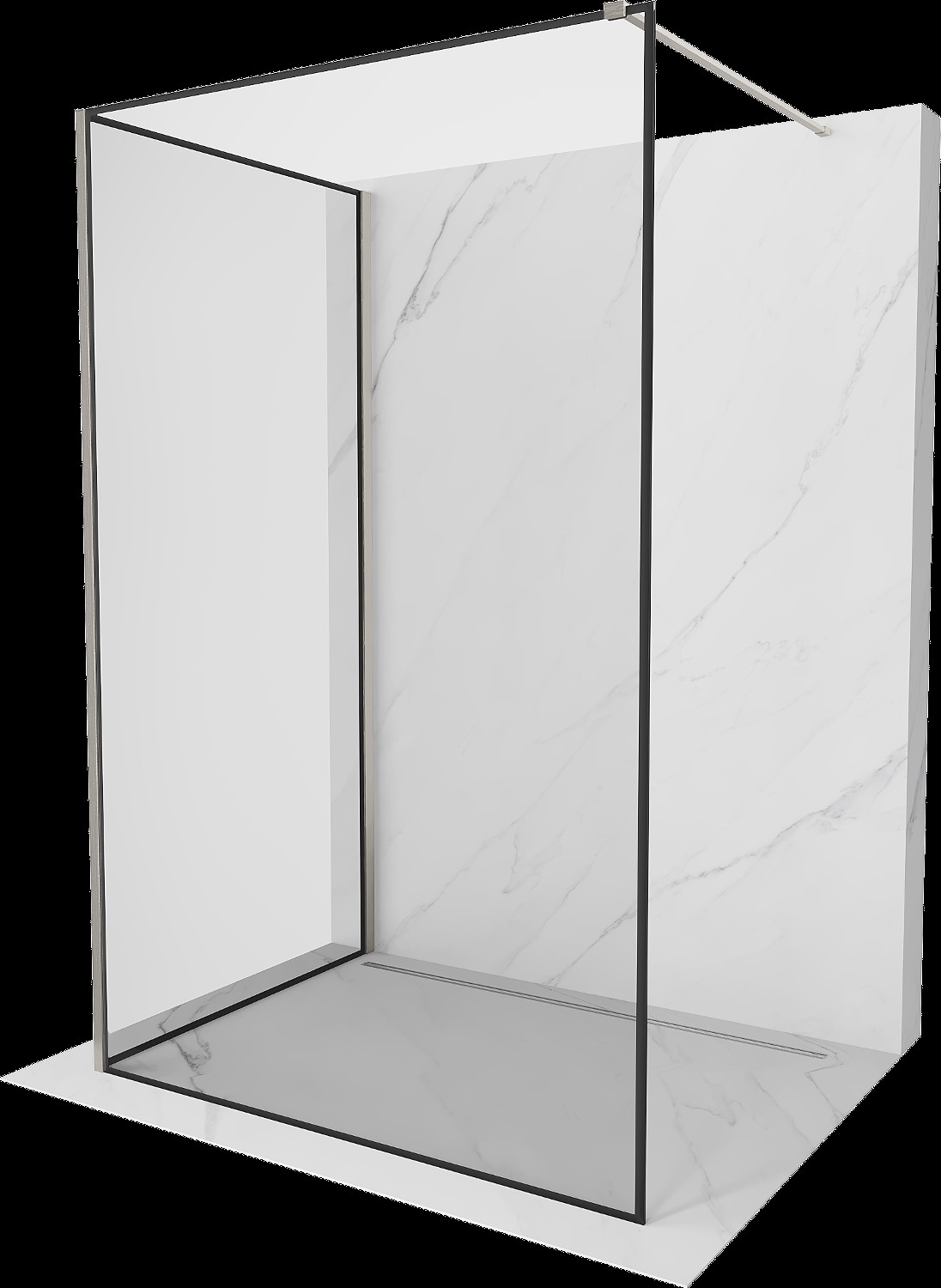 Mexen Kioto perete Walk-in 100 x 80 cm, model negru, nichel periat - 800-100-212-97-70-080