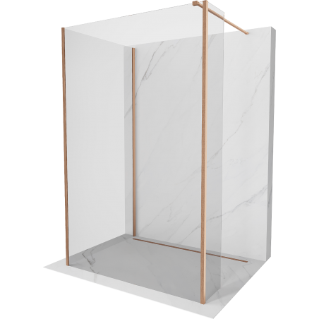 Mexen Kioto perete de duș Walk-in 100 x 75 x 30 cm, transparent, cupru periat - 800-100-075-221-65-00-030