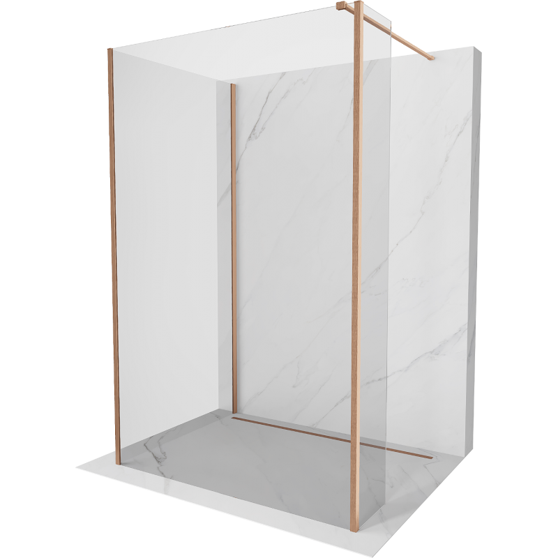 Mexen Kioto perete de duș Walk-in 120 x 90 x 30 cm, transparent, bronz periat - 800-120-090-221-65-00-030