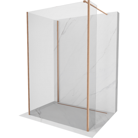 Mexen Kioto panou de duş Walk-in 130 x 100 x 30 cm, transparent, cupru periat - 800-130-100-221-65-00-030