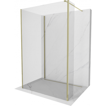 Mexen Kioto perete de duș Walk-in 110 x 70 x 30 cm, transparent, aurie - 800-110-070-221-50-00-030