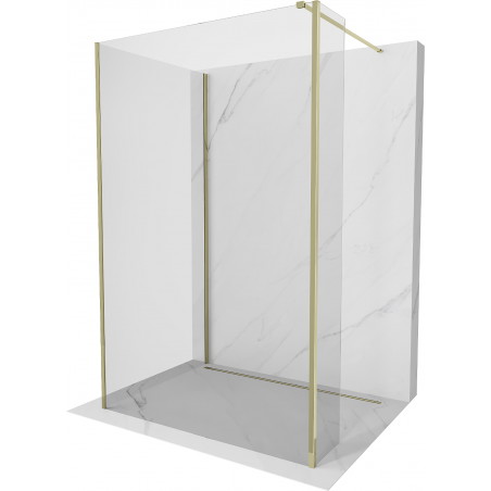 Mexen Kioto perete duș Walk-in 130 x 70 x 30 cm, transparent, aurie - 800-130-070-221-50-00-030