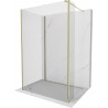 Mexen Kioto perete duș Walk-in 130 x 70 x 30 cm, transparent, aurie - 800-130-070-221-50-00-030