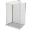 Mexen Kioto panou de duș Walk-in 140 x 80 x 30 cm, transparent, auriu - 800-140-080-221-50-00-030