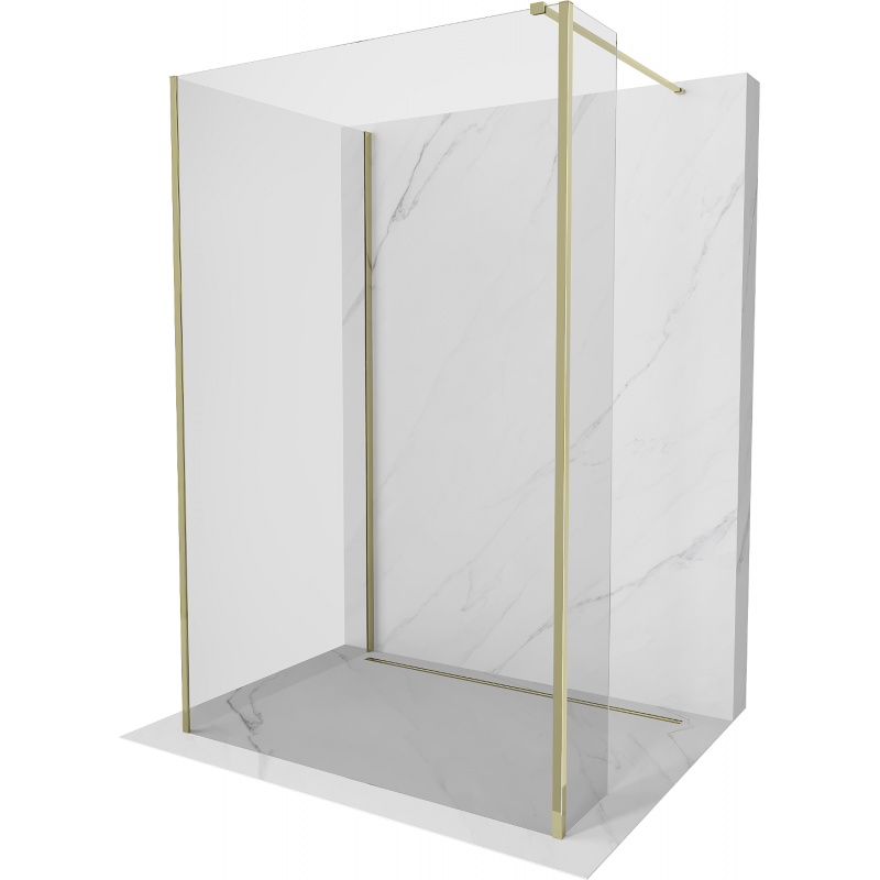 Kioto duş cu panel Walk-in 130 x 105 x 30 cm, transparent, aurie - 800-130-105-221-50-00-030