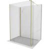 Mexen Kioto perete pentru duș Walk-in 120 x 110 x 30 cm, transparent, auriu - 800-120-110-221-50-00-030