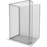 Mexen Kioto panou de duș Walk-in 90 x 90 x 30 cm, model negru, crom - 800-090-090-221-01-70-030