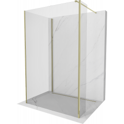 Mexen Kioto paravan de duș Walk-in 130 x 85 x 40 cm, transparent, aurie - 800-130-085-221-50-00-040