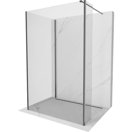 Mexen Kioto perete de duș Walk-in 135 x 70 x 30 cm, transparent, gri armatat - 800-135-070-221-66-00-030