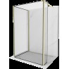 Mexen Kioto perete de duș Walk-in 130 x 70 x 30 cm, model negru, finisaj auriu periat - 800-130-070-221-55-70-030