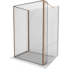 Mexen Kioto perete duș Walk-in 90 x 70 x 30 cm, model negru, aur roz - 800-090-070-221-60-70-030