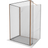 Mexen Kioto perete de duș Walk-in 130 x 120 x 30 cm, model negru, aur roz - 800-130-120-221-60-70-030