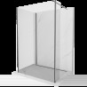 Mexen Kioto perete cu dus Walk-in 110 x 105 x 40 cm, transparent, gri cu perie - 800-110-105-221-66-00-040