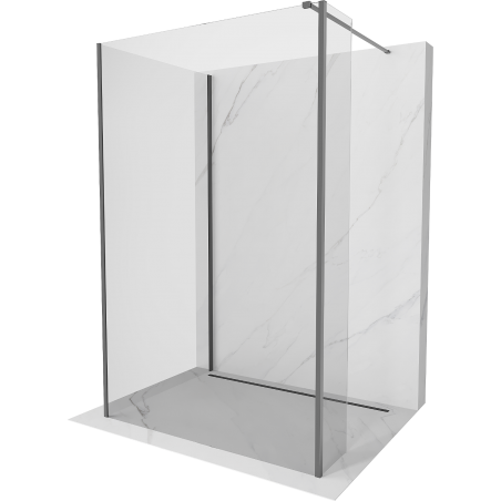 Mexen Kioto perete de duș Walk-in 135 x 100 x 30 cm, transparent, gun metal - 800-135-100-221-95-00-030