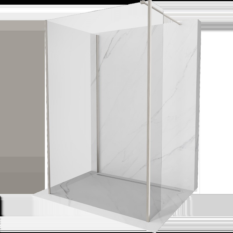 Mexen Kioto perete duș Walk-in 130 x 70 x 30 cm, transparent, nichel periat - 800-130-070-221-97-00-030