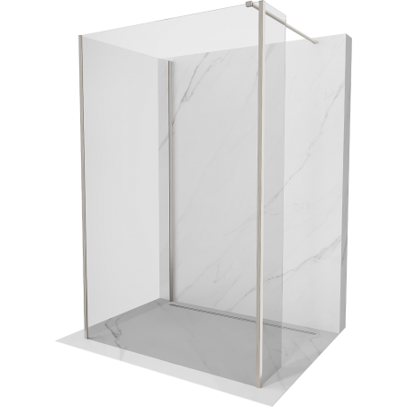 Mexen Kioto perete de duș Walk-in 140 x 80 x 30 cm, transparent, nichel periat - 800-140-080-221-97-00-030