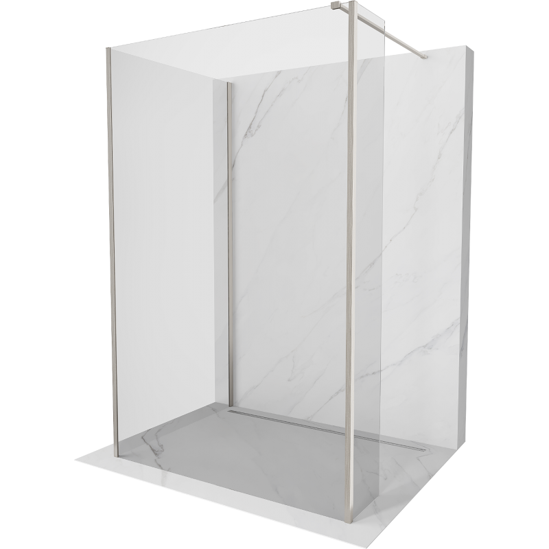 Mexen Kioto perete de duș Walk-in 130 x 85 x 30 cm, transparent, nichel periat - 800-130-085-221-97-00-030