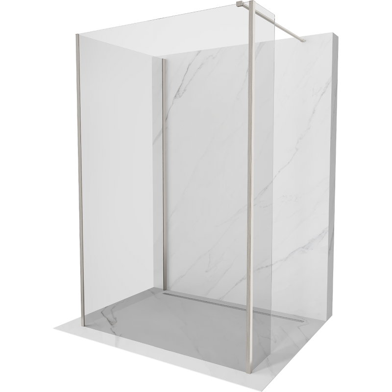 Mexen Kioto peretea de dus Walk-in 140 x 90 x 30 cm, transparent, nichel periat - 800-140-090-221-97-00-030