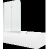 Mexen Cube cadă dreptunghiulară 180 x 80 cm cu panouri si paravan cu 2 aripi 100 cm, transparent, Crom - 550518080X9010020100