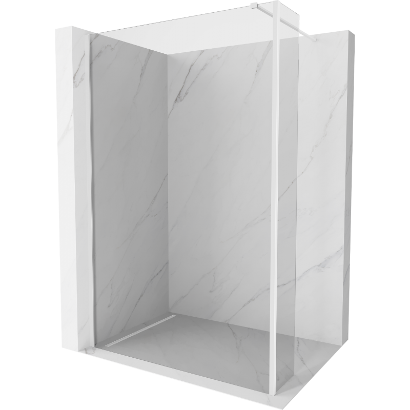 Mexen Kioto perete de dus Walk-in 95 x 30 cm, transparent, alb - 800-095-212-20-00-030