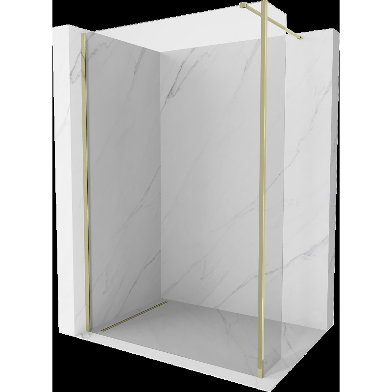 Mexen Kioto perete de duș Walk-in 100 x 30 cm, transparent, aurie - 800-100-212-50-00-030