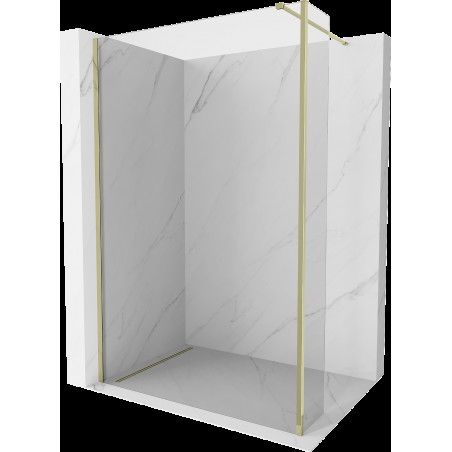 Mexen Kioto perete dus Walk-in 125 x 30 cm, transparent, auriu - 800-125-212-50-00-030