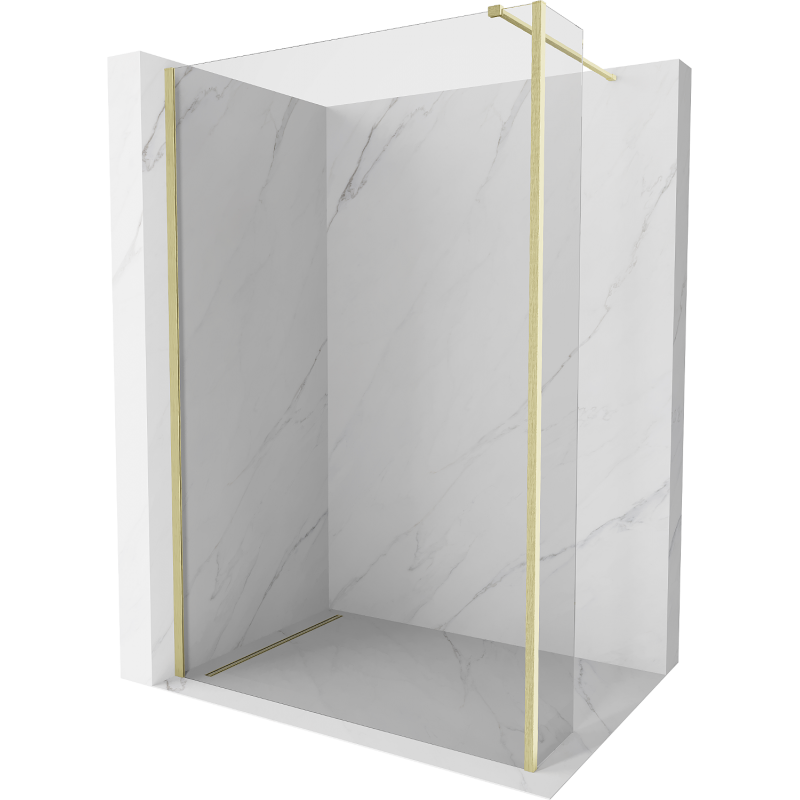 Mexen Kioto perete dus Walk-in 120 x 30 cm, transparent, aur mat - 800-120-212-55-00-030