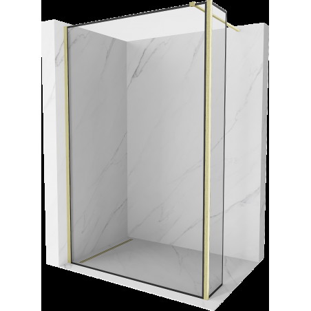 Mexen Kioto perete duș Walk-in 140 x 30 cm, model negru, finisaj auriu periat - 800-140-212-55-70-030