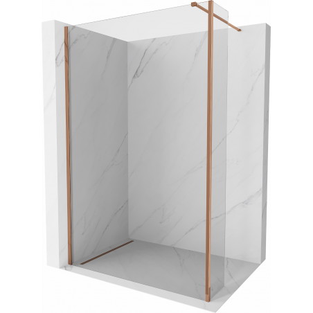 Mexen Kioto panou de duş Walk-in 115 x 30 cm, transparent, aur roz - 800-115-212-60-00-030