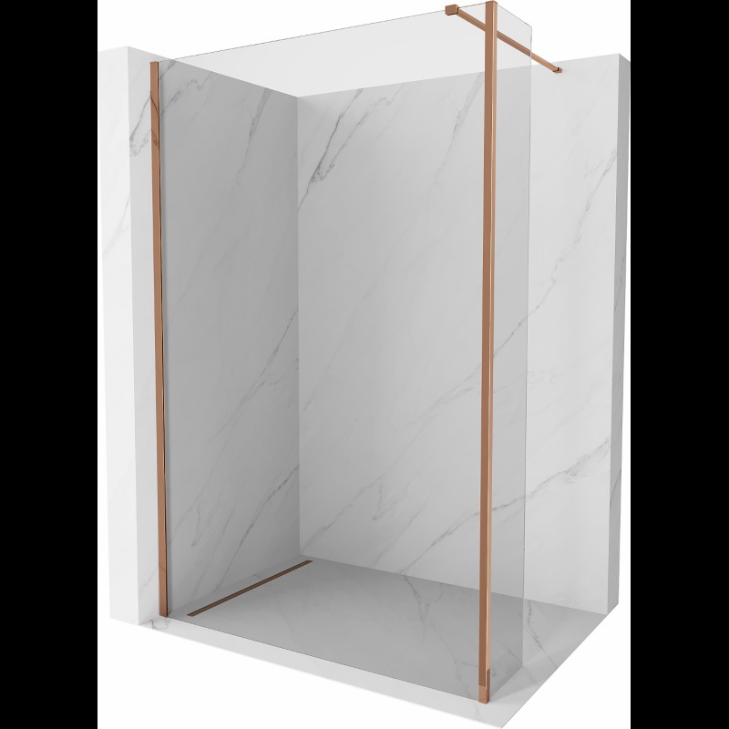 Mexen Kioto perete duş Walk-in 105 x 40 cm, transparent, aur roz - 800-105-212-60-00-040