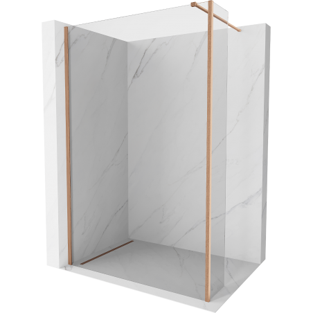 Mexen Kioto perete duș Walk-in 125 x 40 cm, transparent, cupru periat - 800-125-212-65-00-040